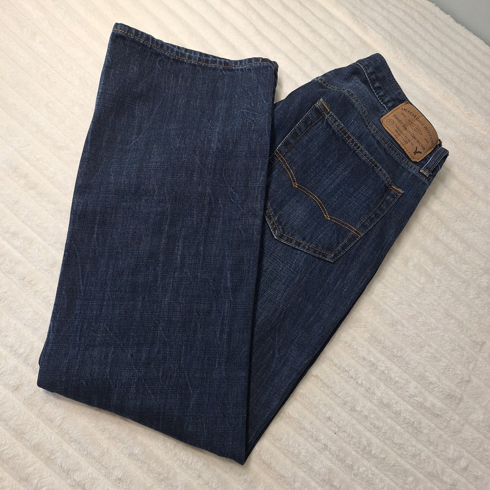 American Eagle Original Boot Cut Denim Jeans Mens 32X32 Dark Wash Western Rodeo